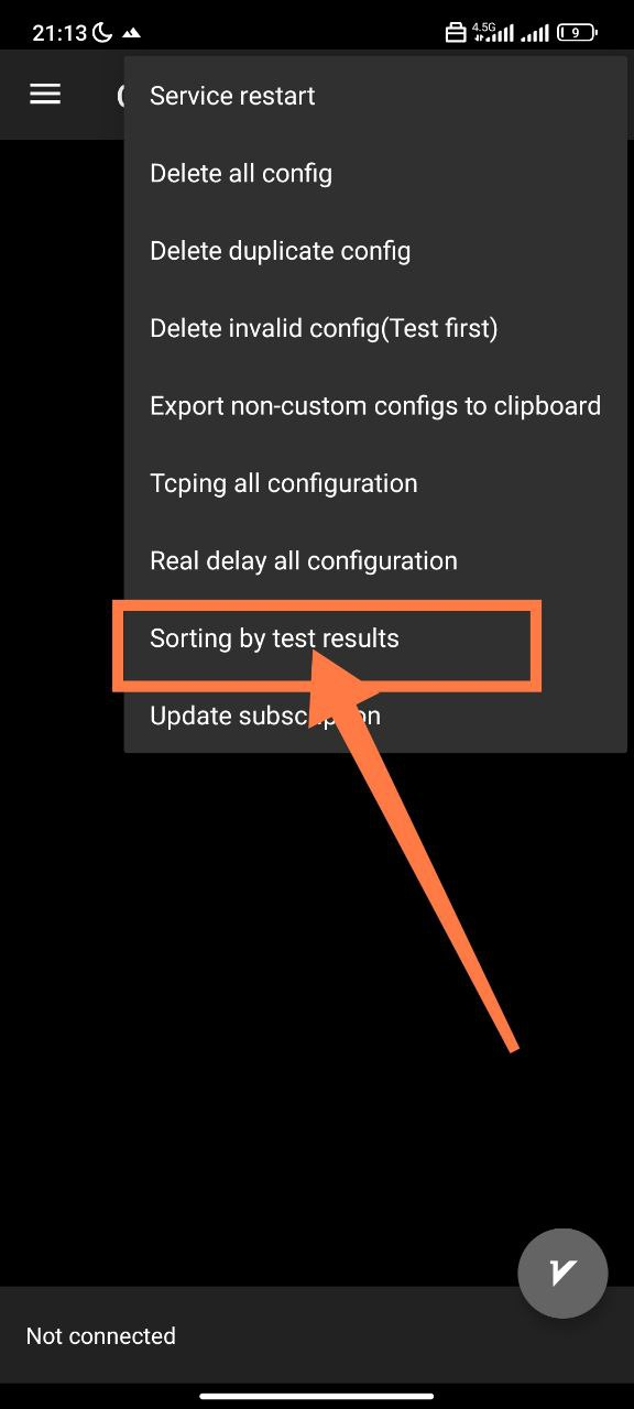 مرحله ۲ - مرتب‌سازی بر اساس پینگ